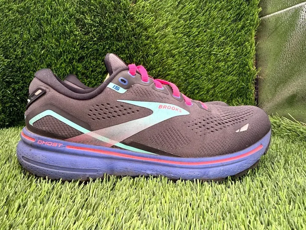 Brooks Ghost 15 1203801B079 Athletic Sneakers Women's 9B Black Mesh Road Running